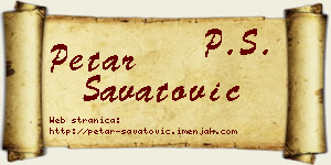 Petar Savatović vizit kartica